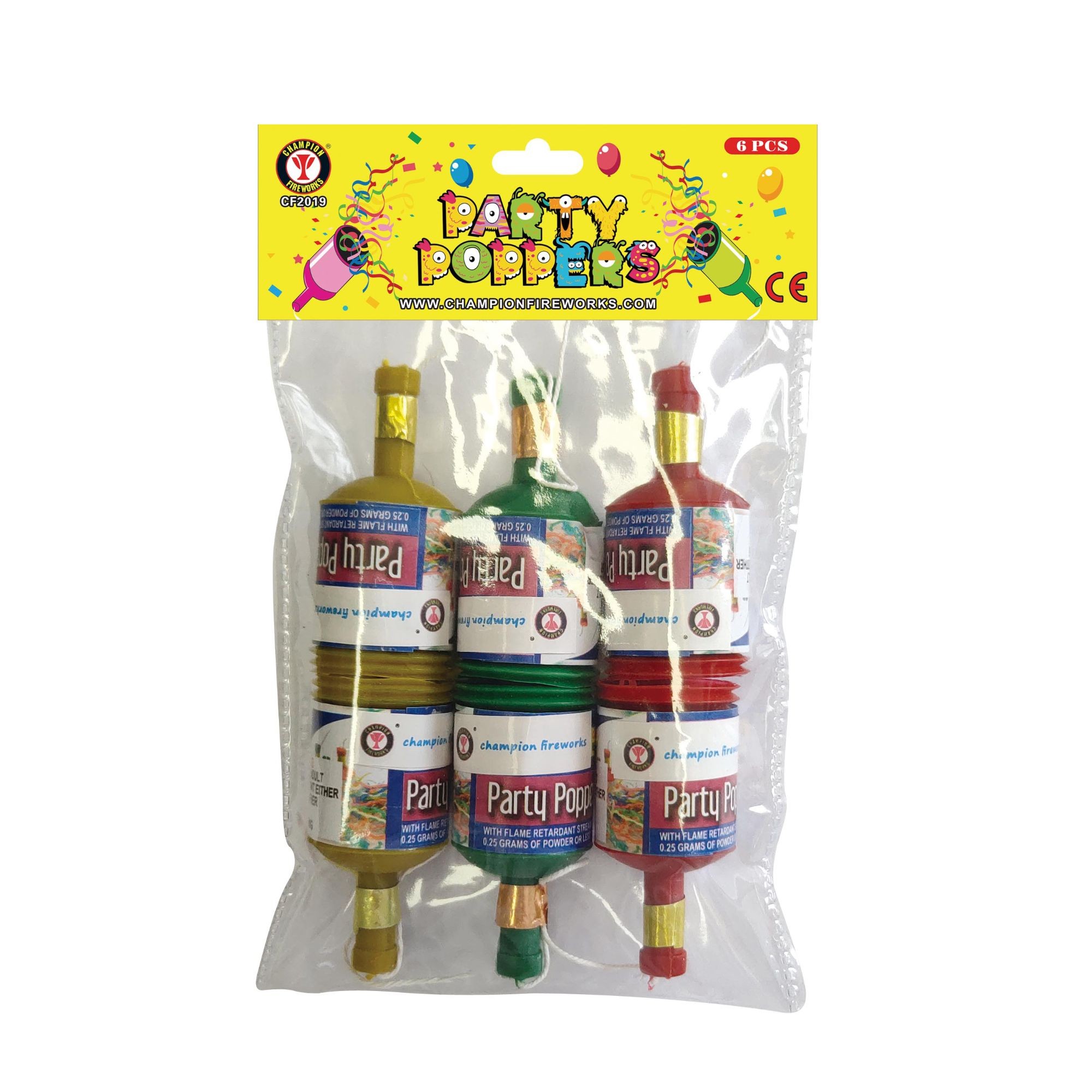 Party Poppers Fireworks 6PK