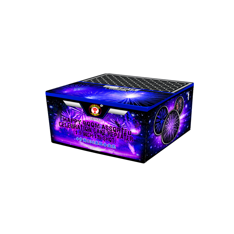 Happy Boom Assorted Celebration Cake Repeater （1.5 Inci 138 Shots）